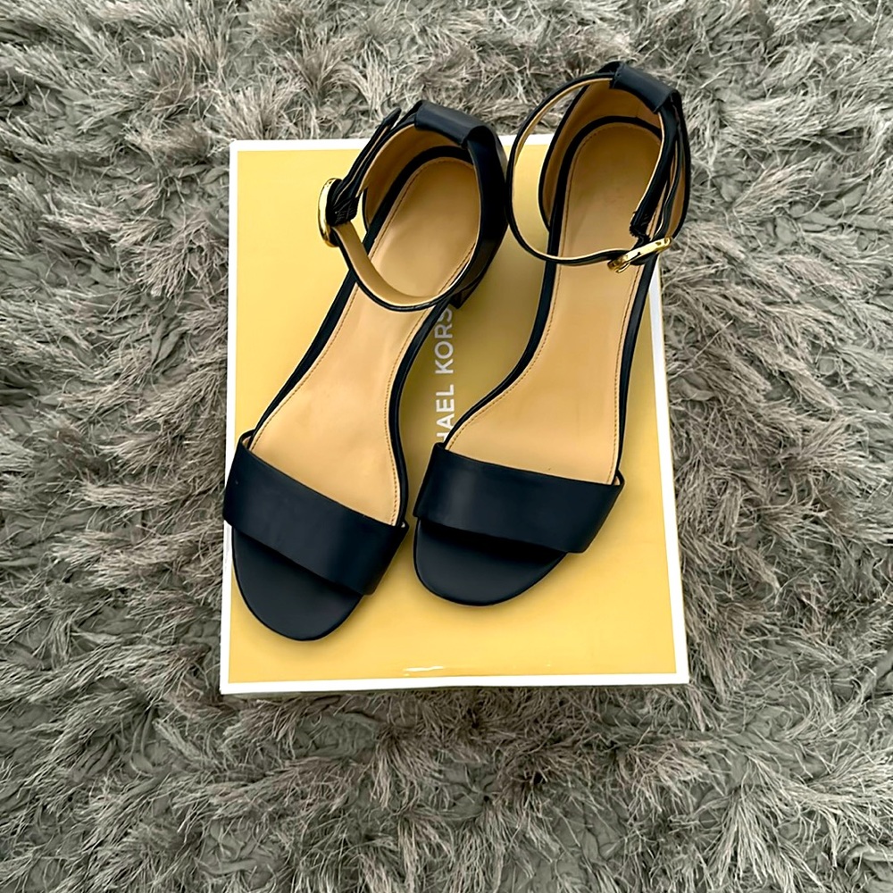 Micheal Kors Lena Flex Ankle Strap Block Heel Sandal